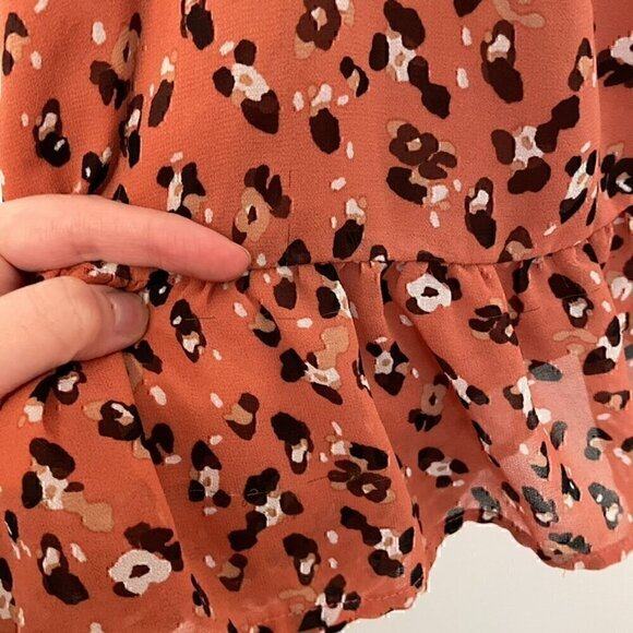 SIENNA SKY Rose Pink Navy ish Cheetah Leopard Animal On / Off the Shoulder Dress - Picture 6 of 15